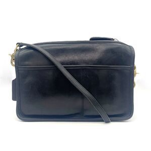 Vintage 70s Coach Leatherworks Black Leather Companion Bag #9300 Made in NYC USA